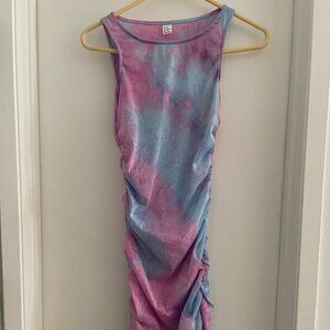 Pink and Blue Tiedye Bodycon Tank Dress
